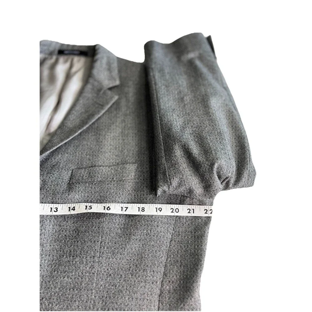 Hugo Boss Blazer Men 40R Rossellini/Movie Grey Geometric Textured Cashmere Wool
